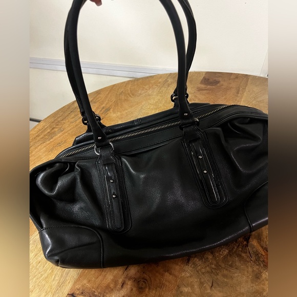 Calvin Klein Handbags - Calvin Klein Black Leather Bag with Gold Zipper